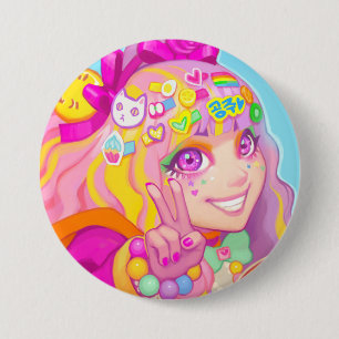 Ayako 3 Inch Round Button