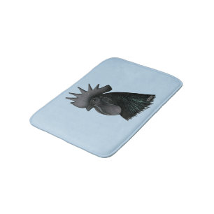 Ayam Cemani Rooster Head Bath Mat