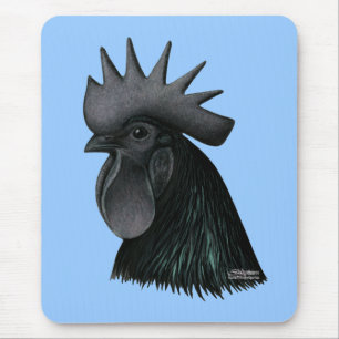 Ayam Cemani Rooster Head Mouse Pad