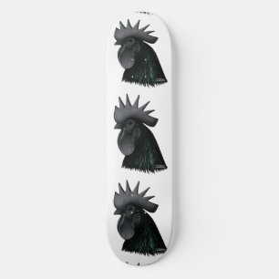 Ayam Cemani Rooster Head Skateboard