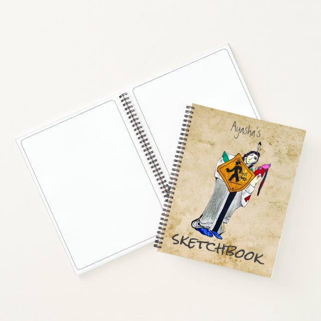 Ayasha Cartoon Watercolor Art Sketchbook Notebook (Inside)