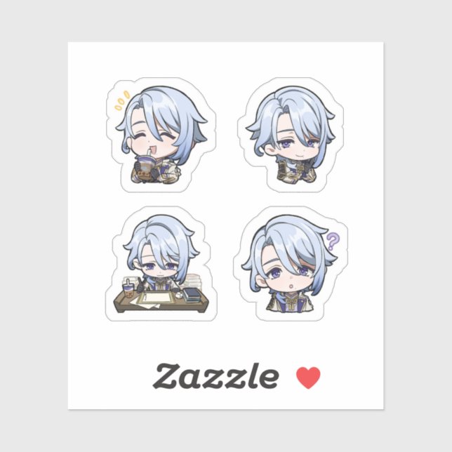Ayato Genshin Impact 4 Pack Sticker Sheet (Sheet)
