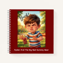 Ayden And The Big Red Gummy Bear Spiral Notebook