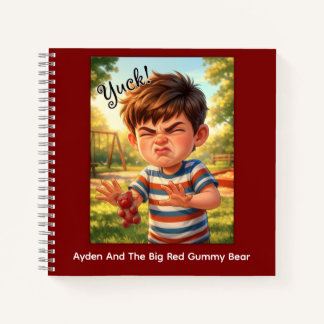 Ayden And The Big Red Gummy Bear Spiral Notebook