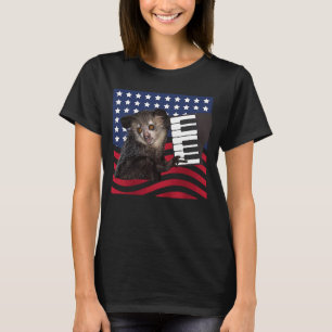 Aye aye Animal Patriotic Piano USA Men Women Kids T-Shirt