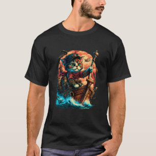 Aye Aye, Captain Cat! Pirate Cat Design with Ancho T-Shirt