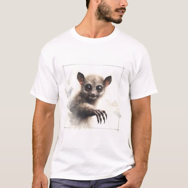 Aye Aye Portrait AREF289 - Watercolor T-Shirt (Front)
