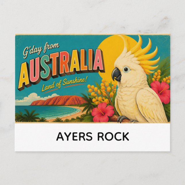 Ayers rock, Australia greetings Holiday Postcard (Front)