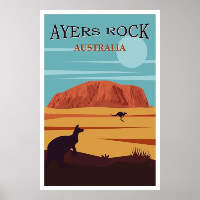 Ayers Rock, Australie Affiche de voyage (Devant)