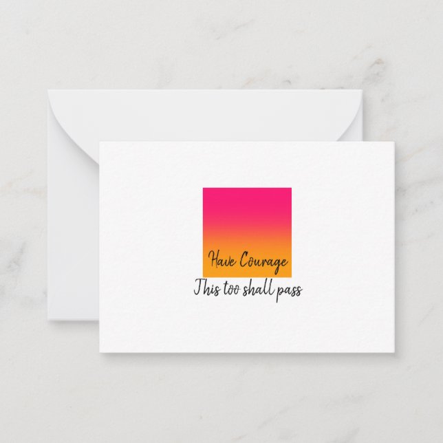 Ayez Courage Cette Carte De Note De Passe De Passe (Devant)