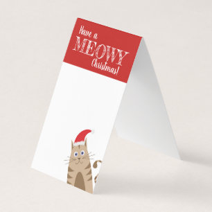 Ayez un petit Noël Caricature père Noël drôle chat