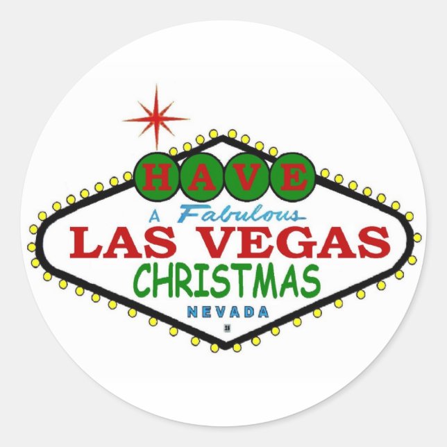 Ayez Un Sticker De Noël Fabuleux Las Vegas (Devant)
