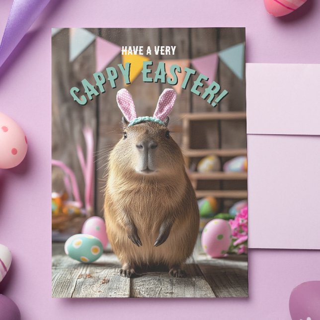 Ayez une carte Capybara de Pâques très appétissant (Hop into Easter with the coolest card in town! )