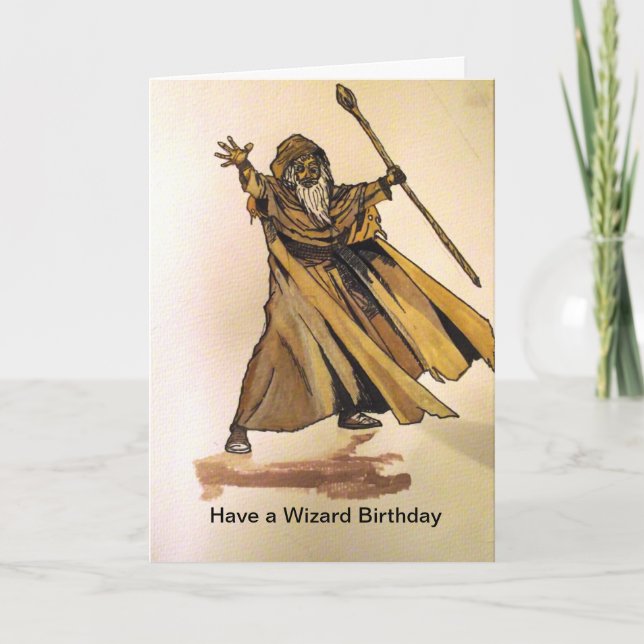 Ayez une carte d'anniversaire de magicien (Devant)