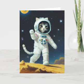 Ayez une carte de chat spatiale hors de ce monde a