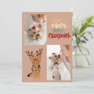 Ayez une carte de chien de Noël Holly Jolly