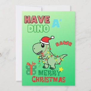 Ayez Une Carte De Voeux Dino Joyeux Noël Enfants