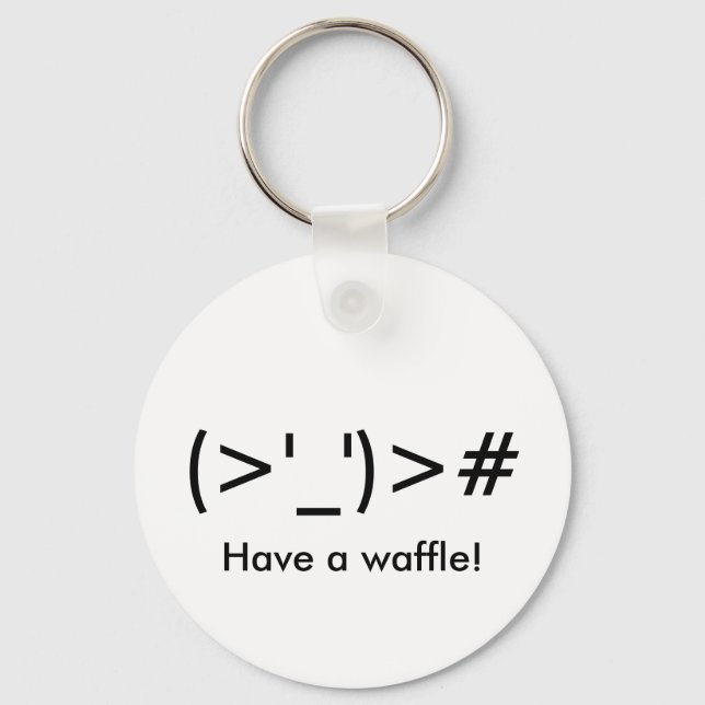 "(>'_')># Ayez une gaufre !" Porte-clés (Recto)