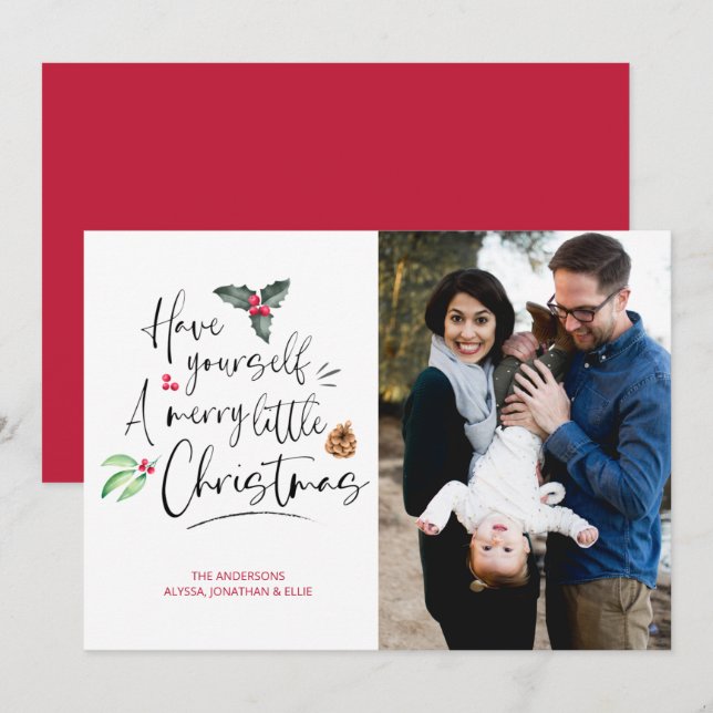 Ayez Vous-Même Joyeux Carte Photo De Noël (Devant / Derrière)