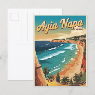 Ayia Napa Cyprus, white beach Mediterranean gifts Postcard