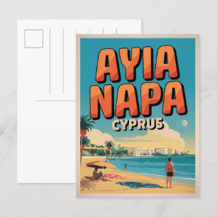 Ayia Napa Cyprus, white beach Mediterranean gifts Postcard