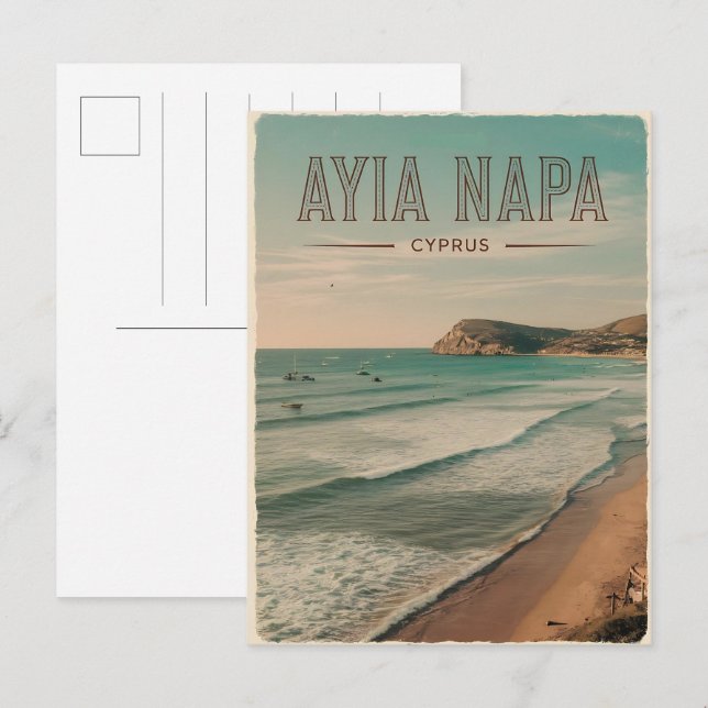 Ayia Napa Cyprus, white beach Mediterranean gifts  Postcard (Front/Back)