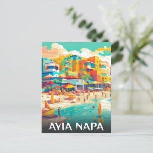 Ayia Napa tourist Cyprus resort Holiday Postcard