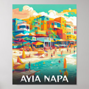 Ayia Napa tourist Cyprus resort Poster