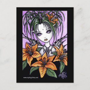 "Ayla" Gothic Tiger Lilly Fairy Postcard