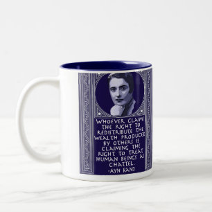 Ayn Rand on Redistribution of Wealth Two-Tone Coffee Mug