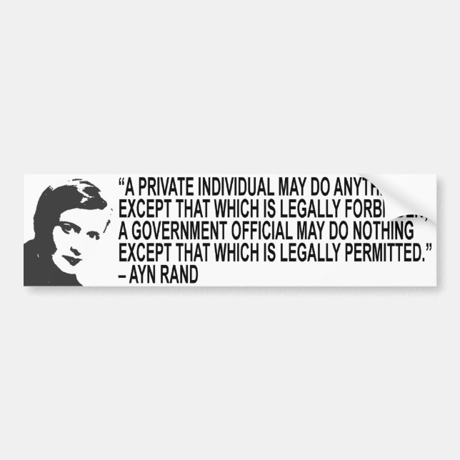 Ayn Rand Quote Bumper Sticker (Front)
