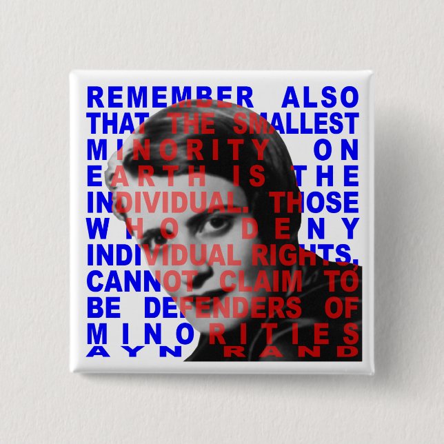 Ayn Rand Quote Button (Front)