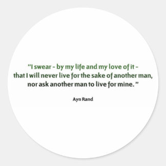 Ayn Rand Quote Classic Round Sticker