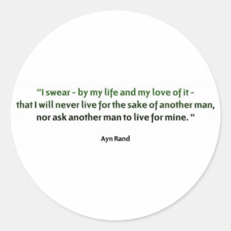 Ayn Rand Quote Classic Round Sticker
