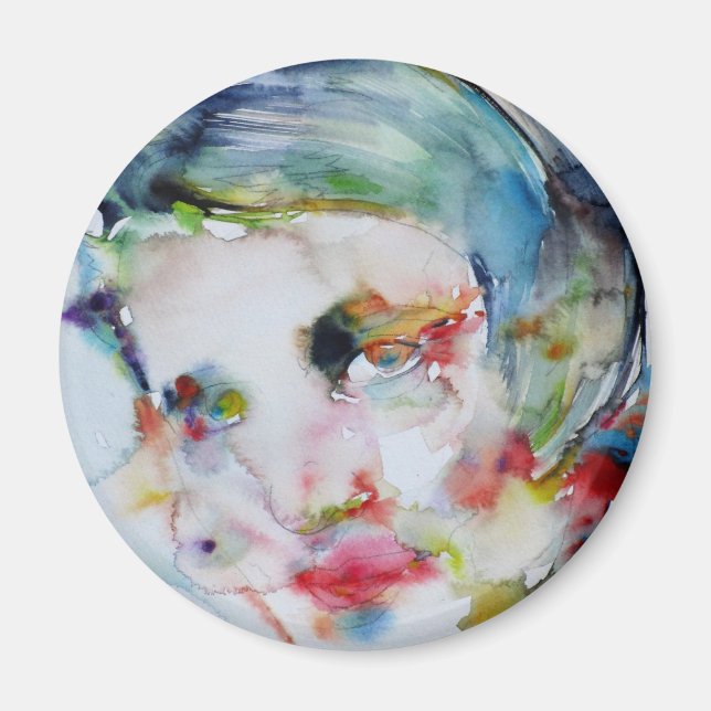 ayn rand - watercolor portrait magnet (Front)