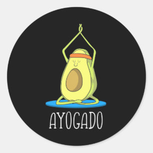 Ayogado Avocado Yoga Lover Classic Round Sticker
