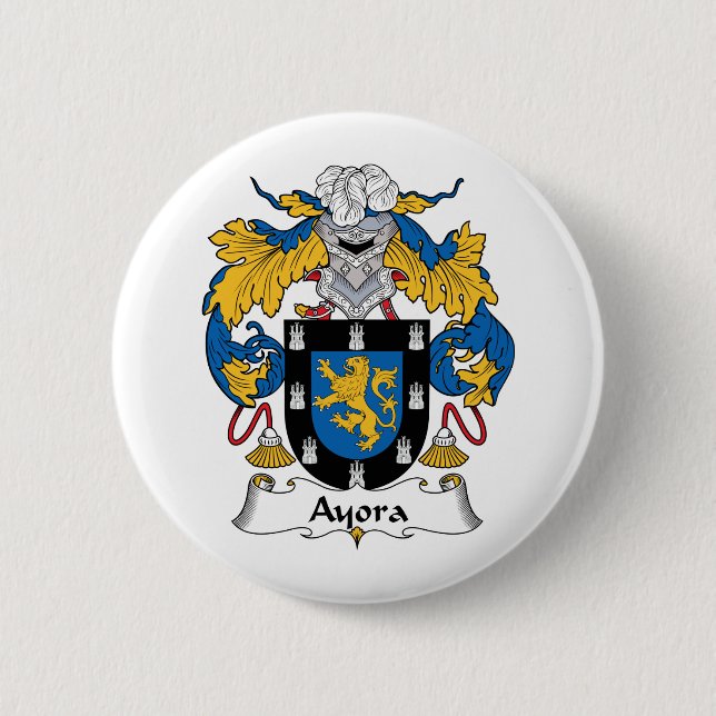 Ayora Family Crest 2 Inch Round Button (Front)