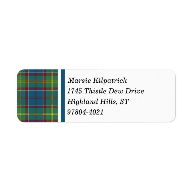 Ayrshire Tartan Blue and Green Scottish Plaid (Front)