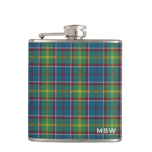 Ayrshire Tartan Monogrammed Hip Flask