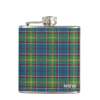 Ayrshire Tartan Monogrammed Hip Flask