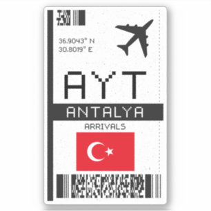 AYT Antalya Boarding Pass - Turkey Travel