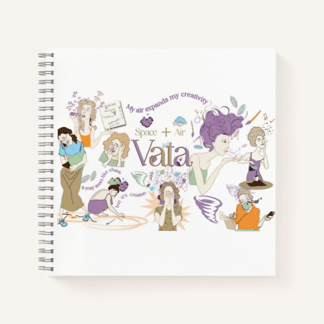 Ayurveda Vata Dosha Carnet avec dos orange (Devant)