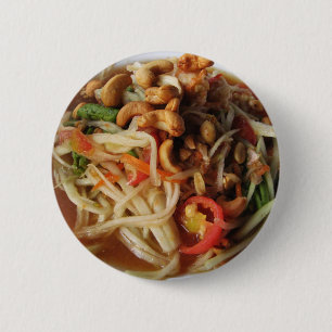 Ayutthaya Spicy Papaya Salad [Som Tam] with Cashew 2 Inch Round Button