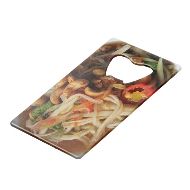 Ayutthaya Spicy Papaya Salad [Som Tam] with Cashew Credit Card Bottle Opener (Front Angled)