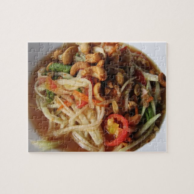 Ayutthaya Spicy Papaya Salad [Som Tam] with Cashew Jigsaw Puzzle (Horizontal)
