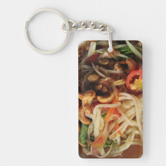 Ayutthaya Spicy Papaya Salad [Som Tam] with Cashew Keychain (Front)