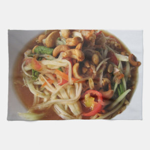 Ayutthaya Spicy Papaya Salad [Som Tam] with Cashew Kitchen Towel