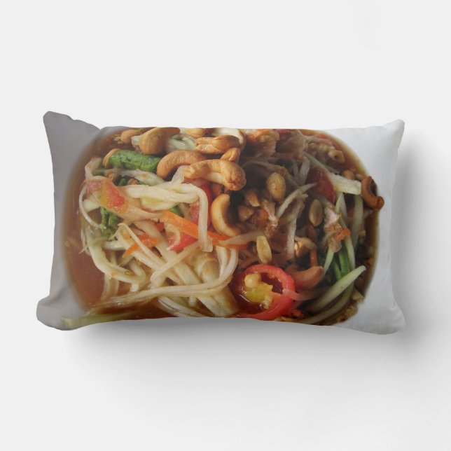 Ayutthaya Spicy Papaya Salad [Som Tam] with Cashew Lumbar Pillow (Front)