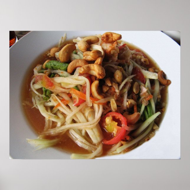 Ayutthaya Spicy Papaya Salad [Som Tam] with Cashew Poster (Front)