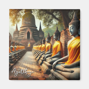 Ayutthaya Thailand Buddha statues Magnet